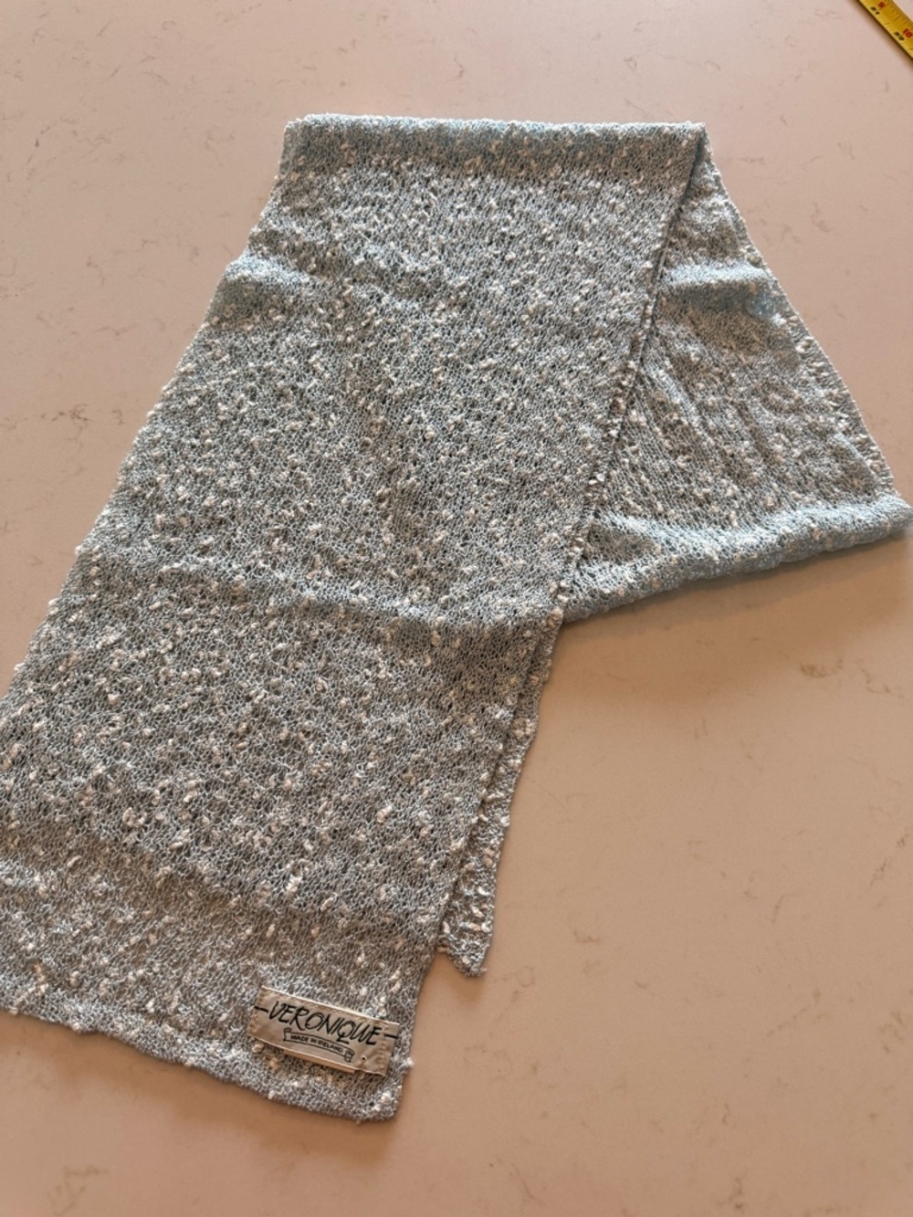 Light Blue Speckled Knit Scarf